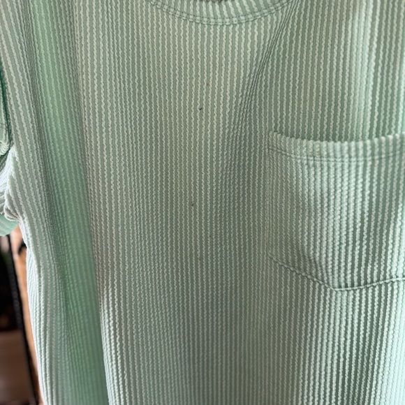 ANDREE BY UNIT Light Green Short Sleeve Ribbed Top - Picture 6 of 6